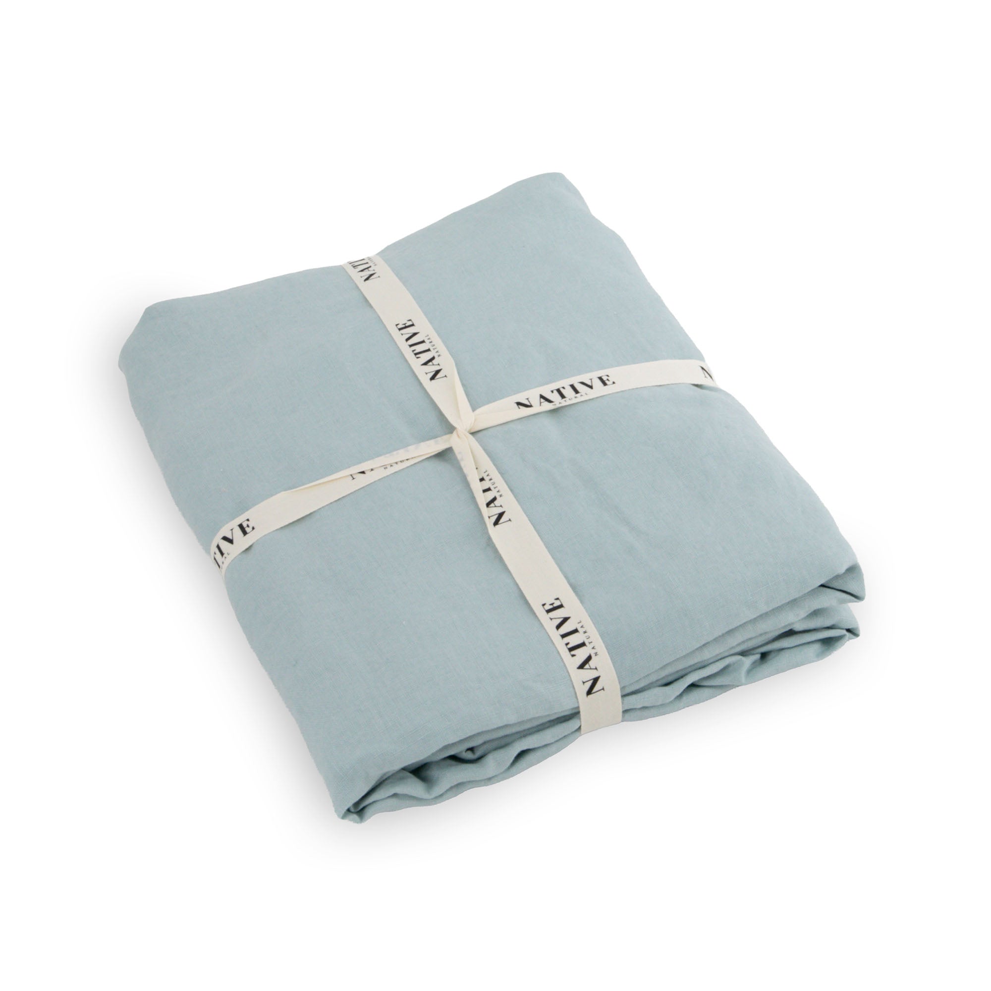 Aqua 100% Linen Duvet Cover